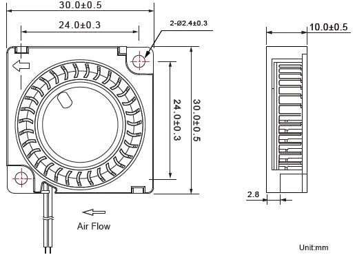 30X30X10mm Blower Fan, DC 5V 12V 24V 3010 30mm 3cm Centrifugal Fan