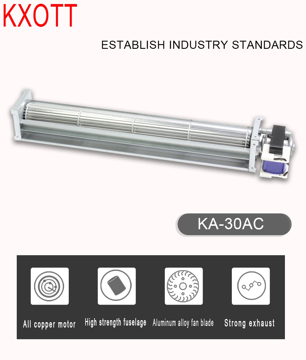 Ka30mm AC 110V 230V Cross Flow Electric Cooling Ventilation Industrial DC Blower Fan